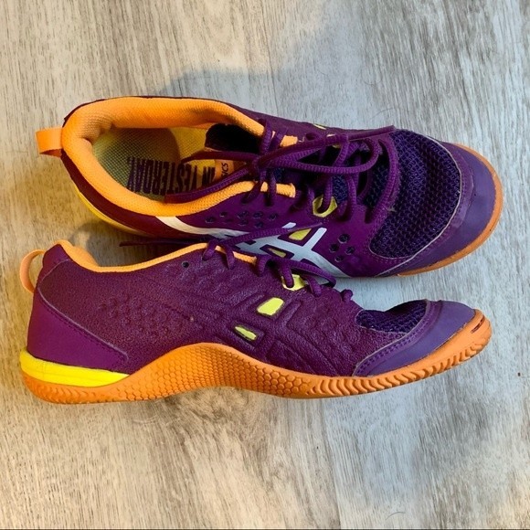 ASICS Gel Fortius TR Grape White Neon Orange Shoes - Picture 2 of 5